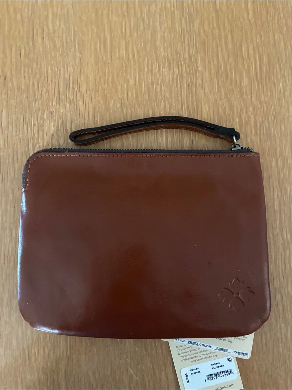 NWT Patricia Nash Tooled Cassini Leather Pouch